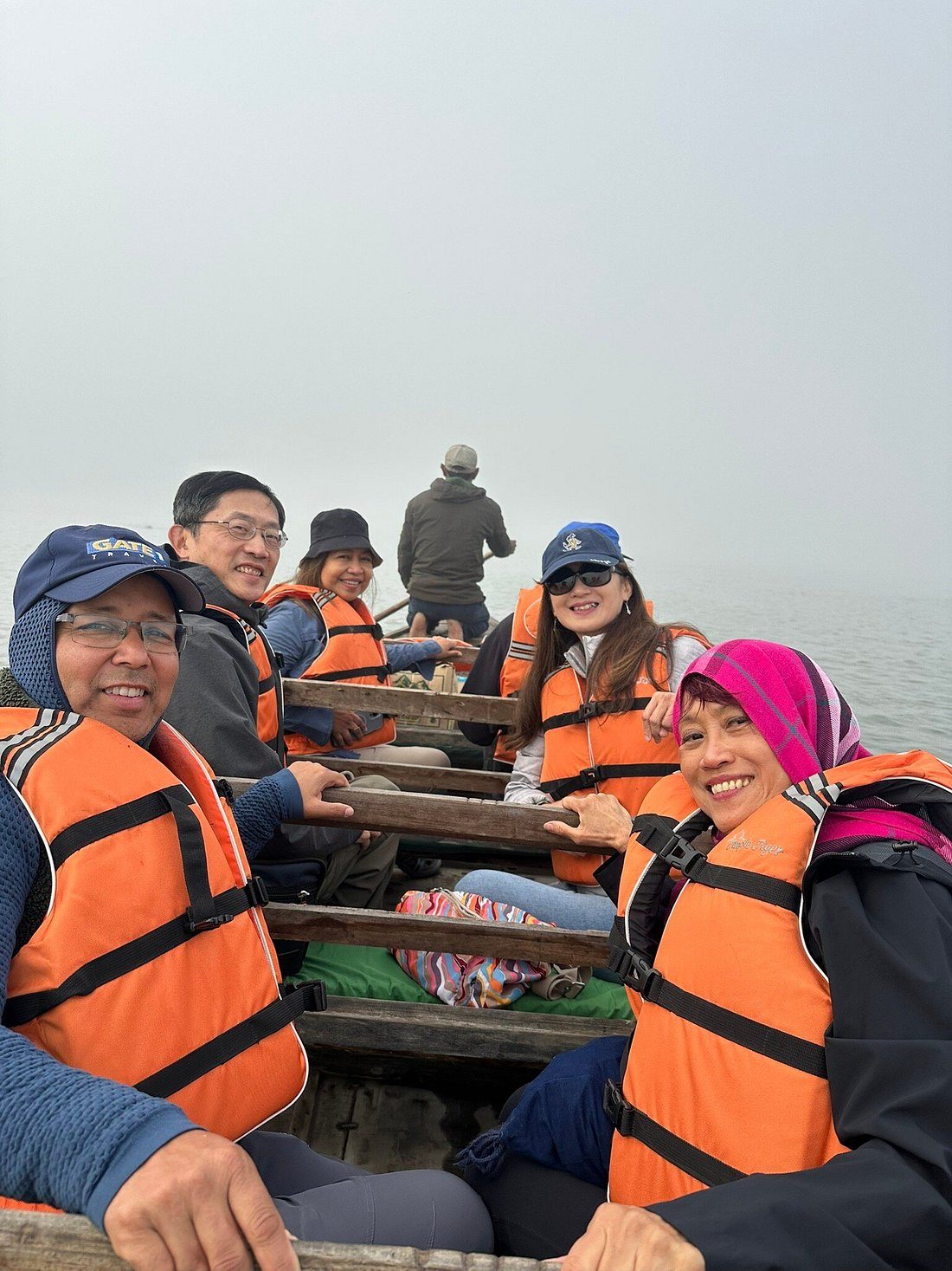 Tourists enjoying the canoe ride