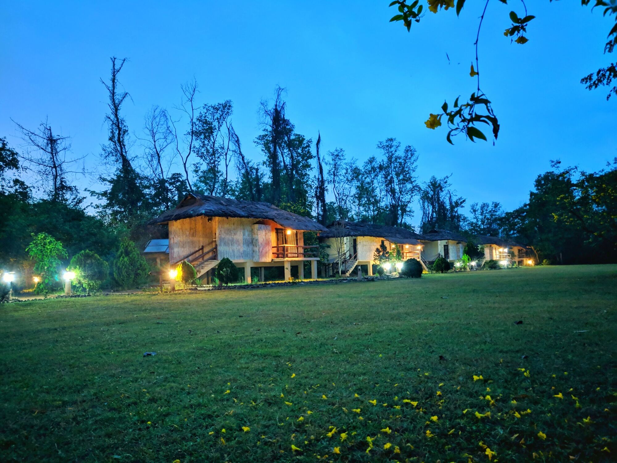 Villas at Green Jungle Resort in the evening